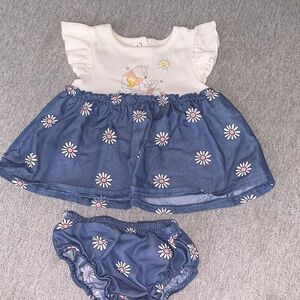 Disney Baby 0-3 months Blue and White Kids Outfit Set Winnie and Piglet